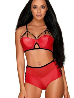 KOMPLET OBSESSIVE LEATHERIA PODPRSENKA,KALHOTKY