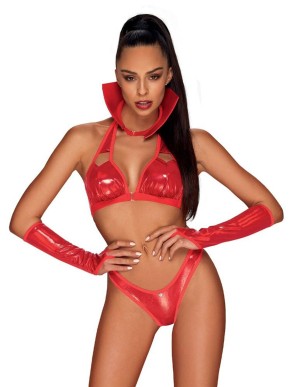 KOMPLETT OBSESSIVE VAMPINES BH,SLIP,HANDSCHUHE,KRAGEN