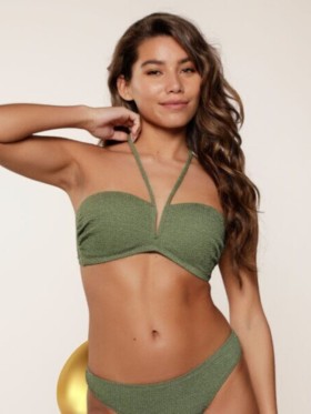 KOSTIUM KĄPIELOWY LINGA DORE GARDEN GREEN 7704BB GÓRA OD BIKINI