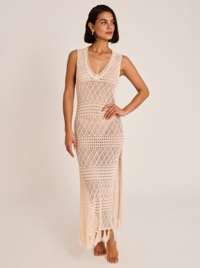 PLÁŽOVÝ DOPLNĚK SELMARK LONG KNIT DRESS ŠATY